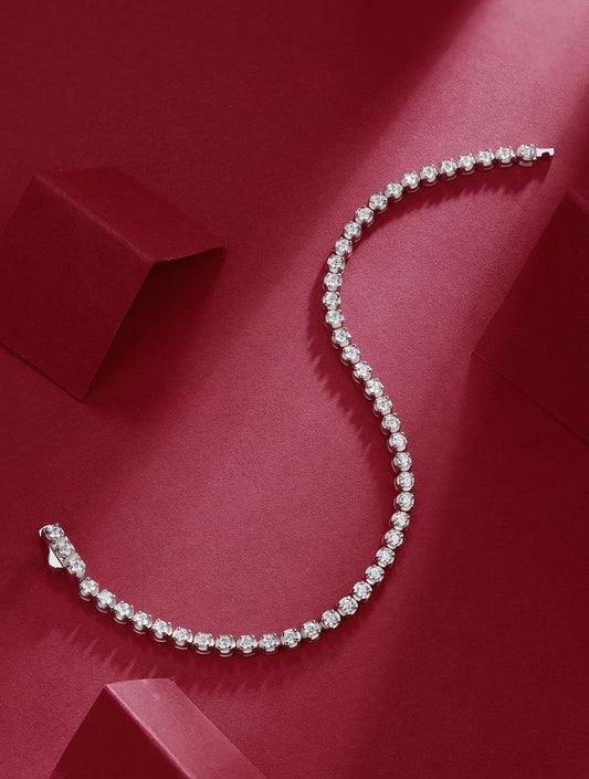 Starry Sky - Fashionable bracelet and Bangle jewelry set with Moissanite S925 sterling silver and Platinum-plated diamond