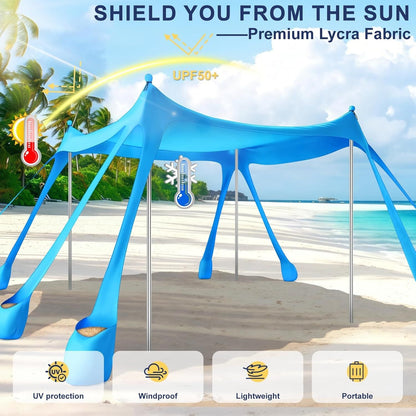 Let's go to the Beach - Portable Beach Tent Sun Shelter UPF 50+, Perfect 10x10 FT Pop-Up Canopy for Outdoor Fun