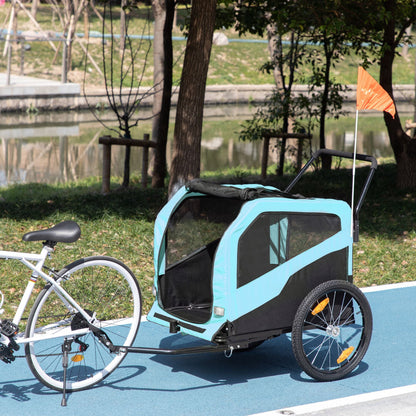 Pet Stroller - 2-in-1 Large Dog Bike Trailer & Stroller Combo with Safety Hitch Quick-release Wheels Foot Support Pet Bicycle Cart