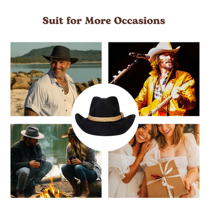 Dusty Trail Black Felt Cowboy Hat