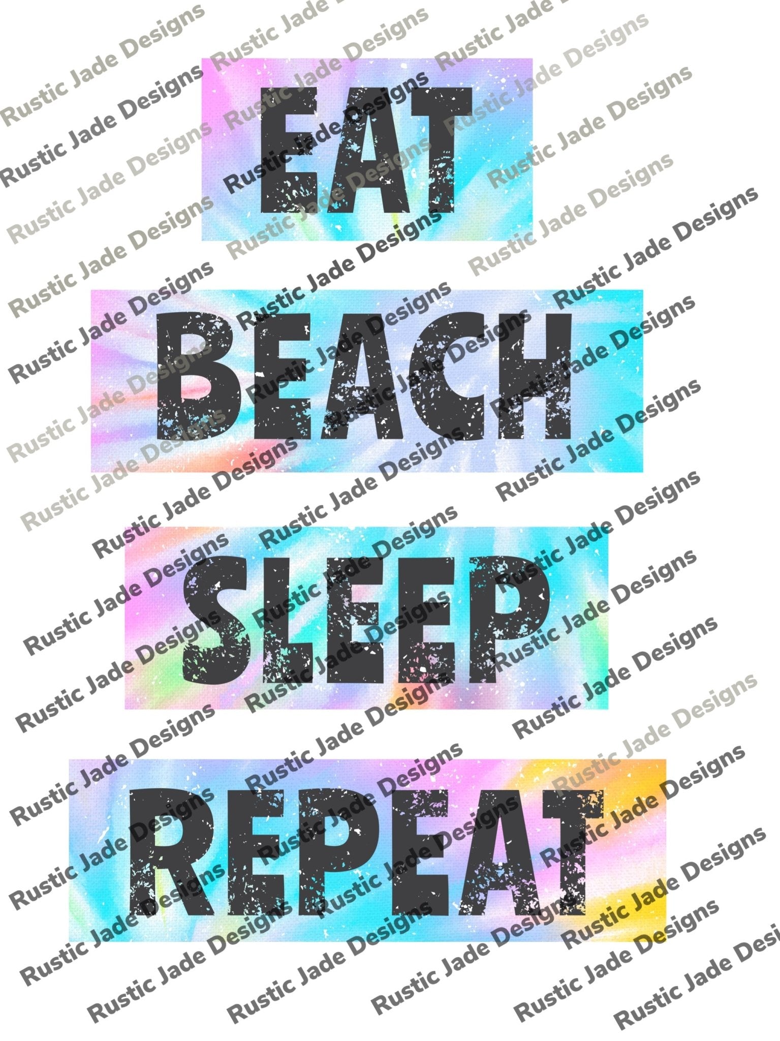 Eat beach sleep, repeat sublimation transfer Paper - Rustic Jade Designs Co