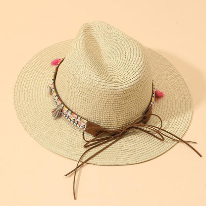 Elegant Tassel Beach Hats For Women Women's Bucket Sun Hat Max Sun Protection Holiday Hats Ladies Sun Hat Summer Straw Hats UV Protection Foldable Travel One Size Hat Modern Summer Fedoras For Party