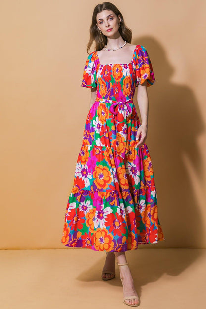 EVERYONE'S DESIRE WOVEN MIDI DRESS