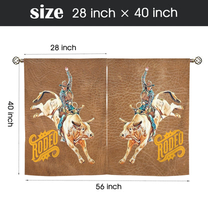 Rodeo Bullrider Window Curtains 28"x40" (2-Piece) Made in America