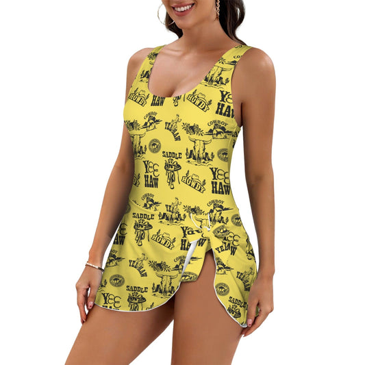 Baha Ranch Cowgirl Graphics Skirted One Piece Swim Suit