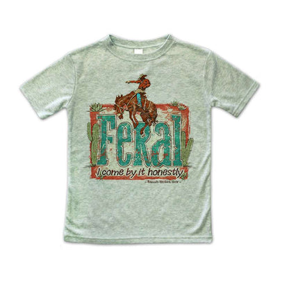 Feral, I Come By It Honestly - Boys Toddler Western Tee