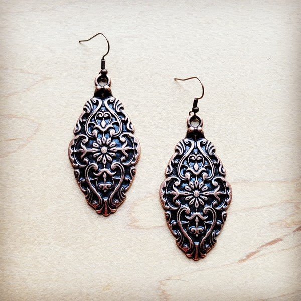 Filigree Copper Earrings - Rustic Jade Designs Co