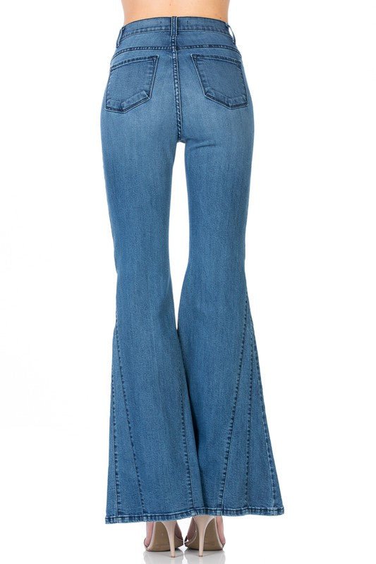 flare jean bell bottom wide leg denim pants - Rustic Jade Designs Co