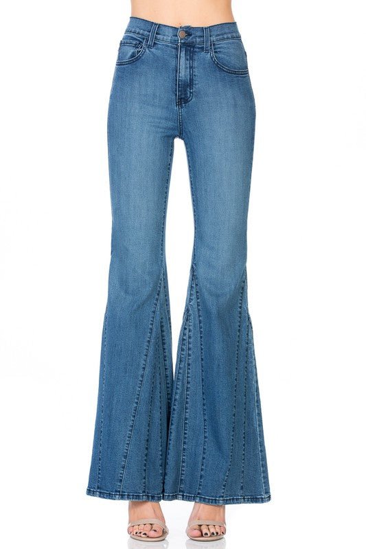 flare jean bell bottom wide leg denim pants - Rustic Jade Designs Co