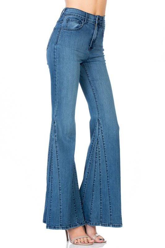 flare jean bell bottom wide leg denim pants - Rustic Jade Designs Co