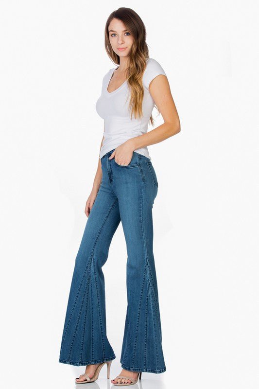 flare jean bell bottom wide leg denim pants - Rustic Jade Designs Co