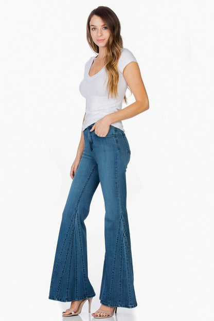 flare jean bell bottom wide leg denim pants - Rustic Jade Designs Co