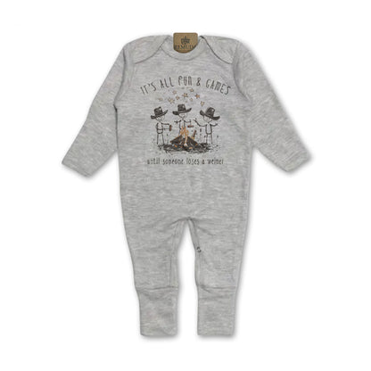 It's All Fun & Games Until Someone Loses A Weiner - Infant Camping Sleepwear