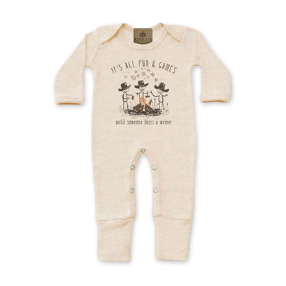 It's All Fun & Games Until Someone Loses A Weiner - Infant Camping Sleepwear