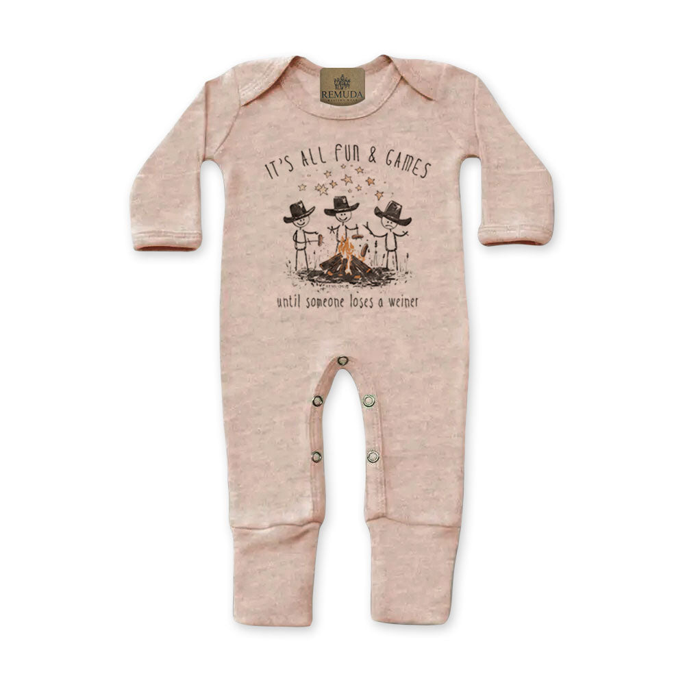 It's All Fun & Games Until Someone Loses A Weiner - Infant Camping Sleepwear