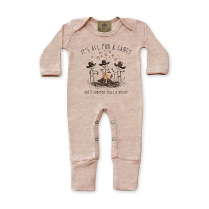 It's All Fun & Games Until Someone Loses A Weiner - Infant Camping Sleepwear