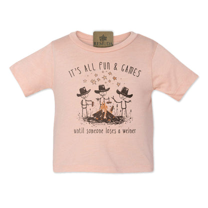 It's All Fun & Games Until Someone Loses A Weiner - Infant Camping Tee