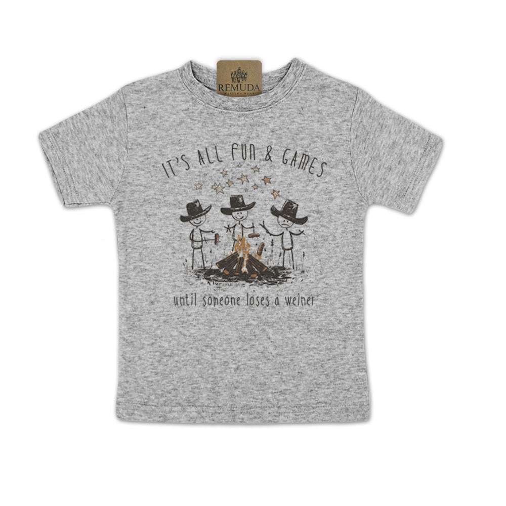 It's All Fun & Games Until Someone Loses A Weiner - Toddler Camping Tee