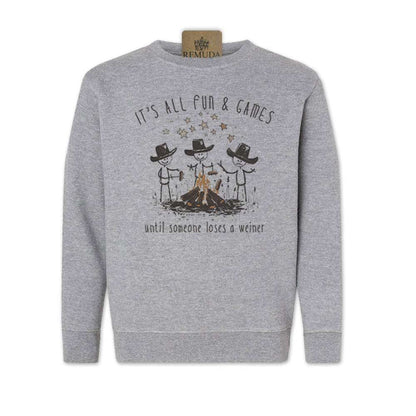 It's All Fun & Games Until Someone Loses A Weiner - Camping Youth Sweatshirt