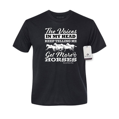 The Voices In My Head Keep Telling Me Get More Horses - Adult Unisex Western Tee T-Shirt