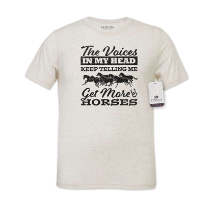 The Voices In My Head Keep Telling Me Get More Horses - Adult Unisex Western Tee T-Shirt