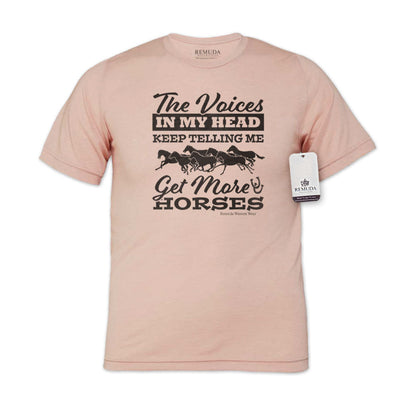 The Voices In My Head Keep Telling Me Get More Horses - Adult Unisex Western Tee T-Shirt