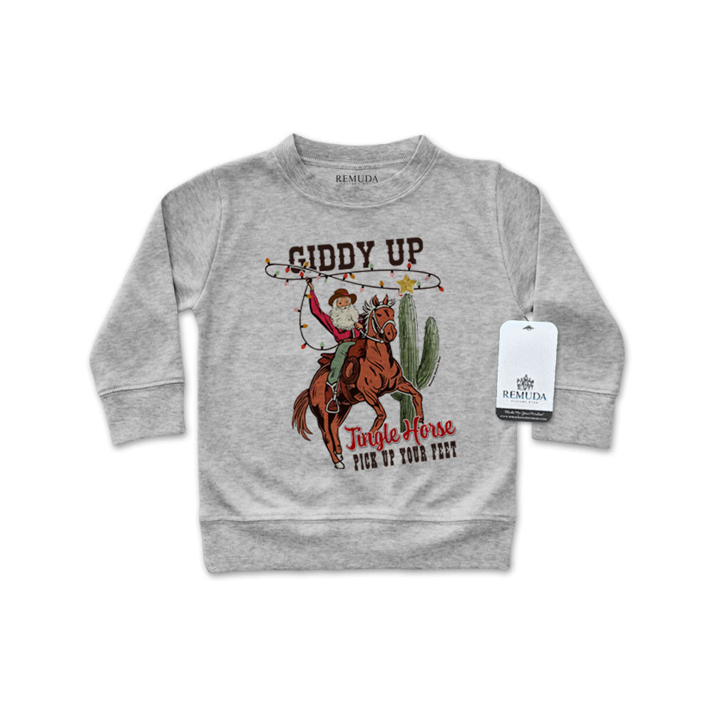Giddy Up Jingle Horse - Western Infant Long Sleeve Christmas Pullover Shirt