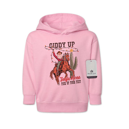 Giddy Up Jingle Horse - Toddler Kids Western Christmas Pullover Hoodie