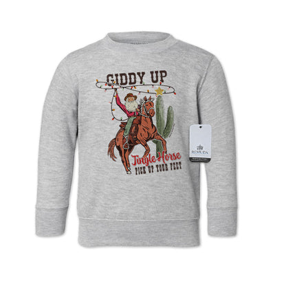 Giddy Up Jingle Horse - Western Toddler Christmas Sweatshirt