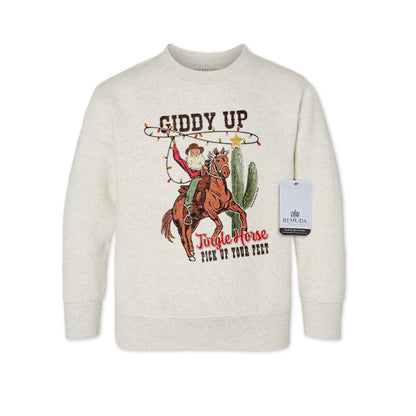 Giddy Up Jingle Horse - Western Toddler Christmas Sweatshirt