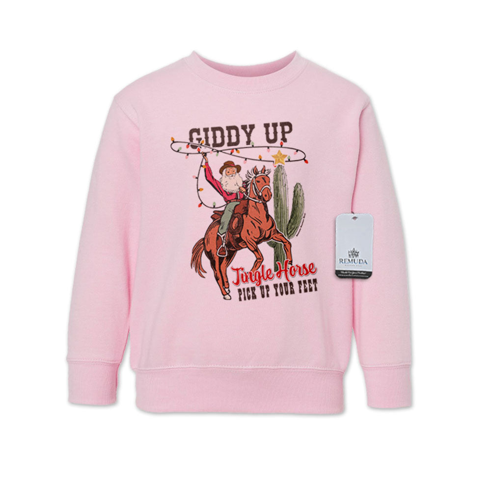 Giddy Up Jingle Horse - Western Toddler Christmas Sweatshirt