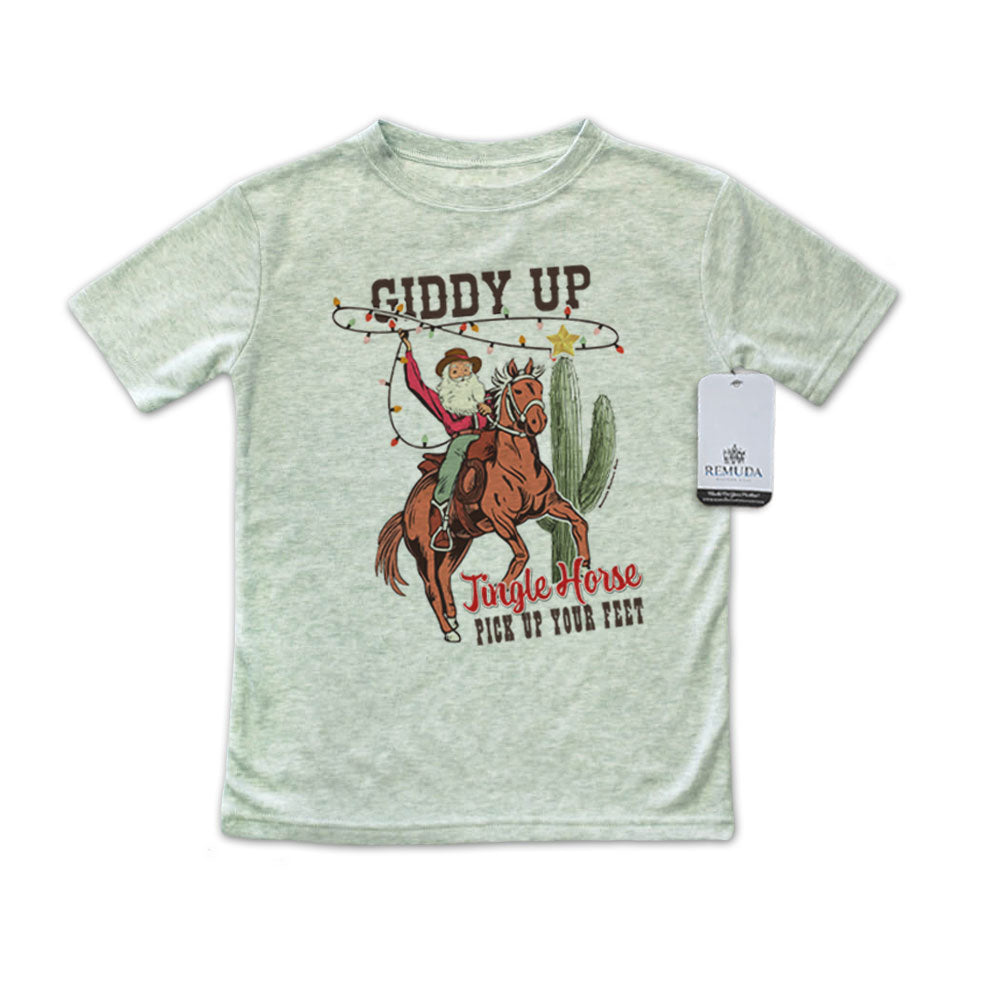 Giddy Up Jingle Horse - Western Toddler Christmas Tee T-Shirt