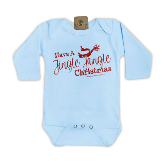 Have A Jingle Jangle Christmas - Infant Western Spur Santa One Piece Romper