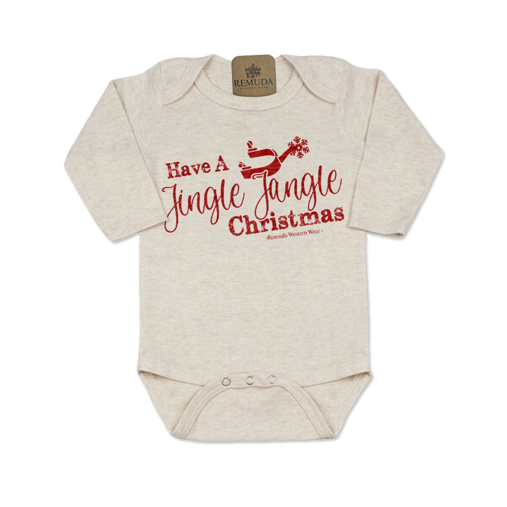 Have A Jingle Jangle Christmas - Infant Western Spur Santa One Piece Romper