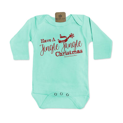 Have A Jingle Jangle Christmas - Infant Western Spur Santa One Piece Romper