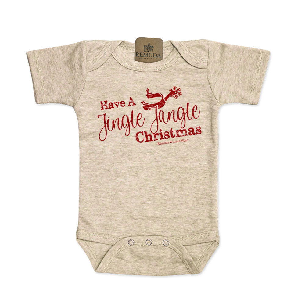 Have A Jingle Jangle Christmas - Infant Western Spur Santa One Piece Romper