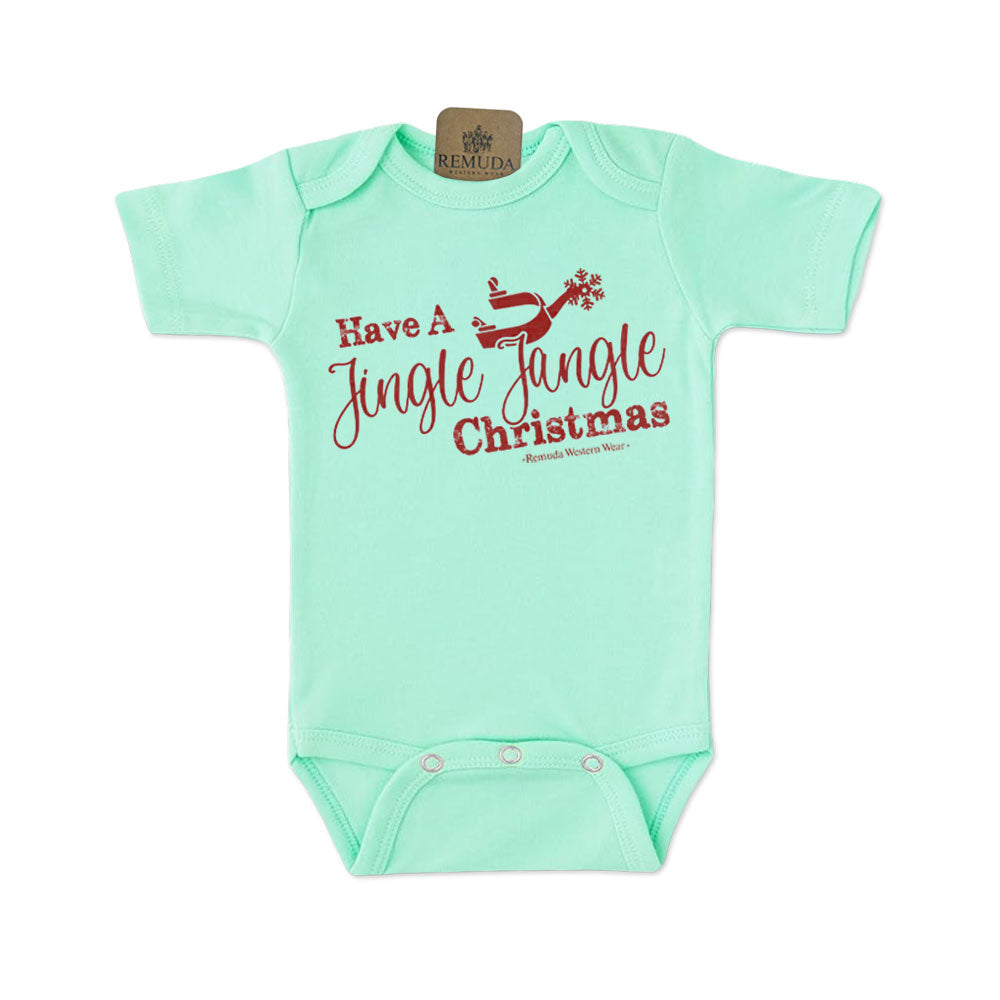 Have A Jingle Jangle Christmas - Infant Western Spur Santa One Piece Romper