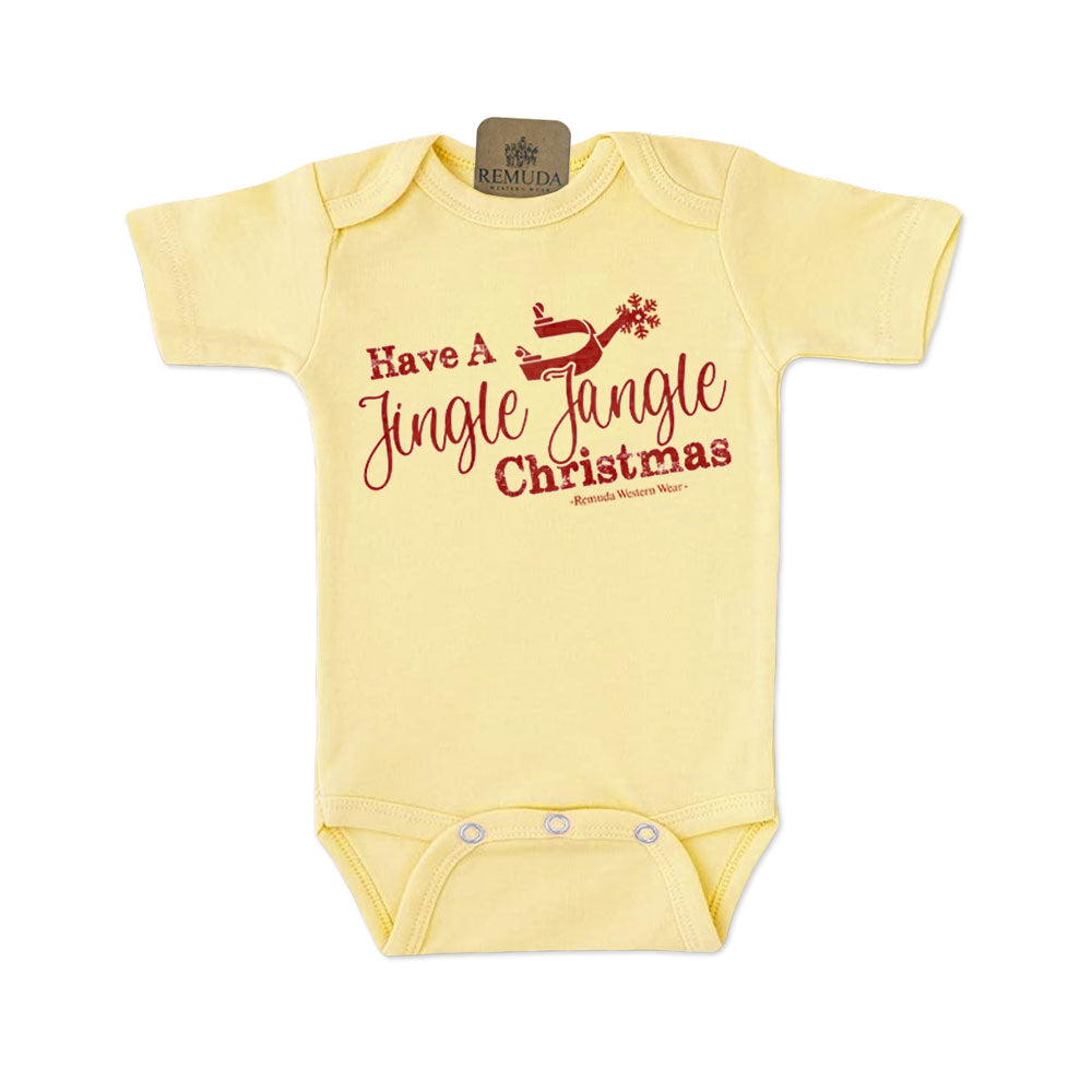 Have A Jingle Jangle Christmas - Infant Western Spur Santa One Piece Romper