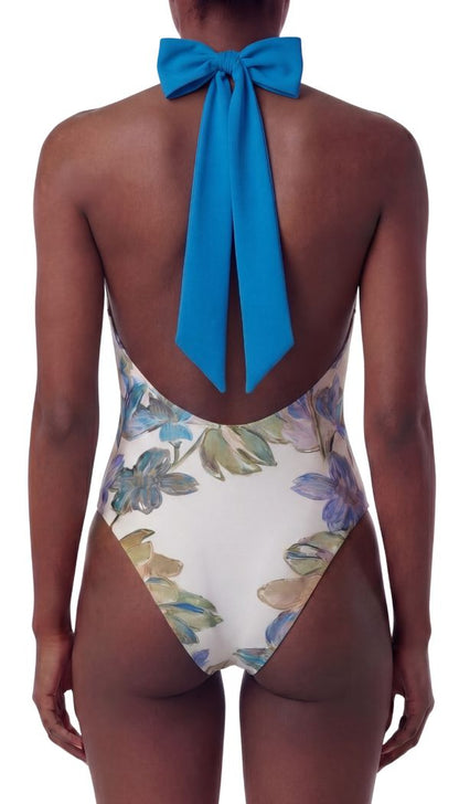 Reversible Hollie Halter Suit in Larkspur Riviera