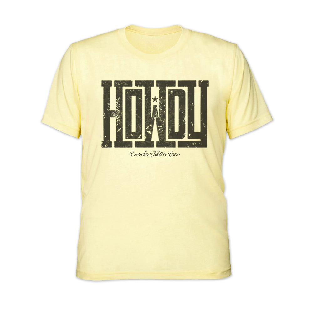 Howdy - Adult Unisex Western Tee T-Shirt - Color Group 1
