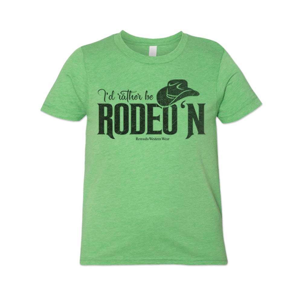 I'd Rather Be Rodeo'n - Youth Western Tee