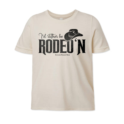 I'd Rather Be Rodeo'n - Youth Western Tee
