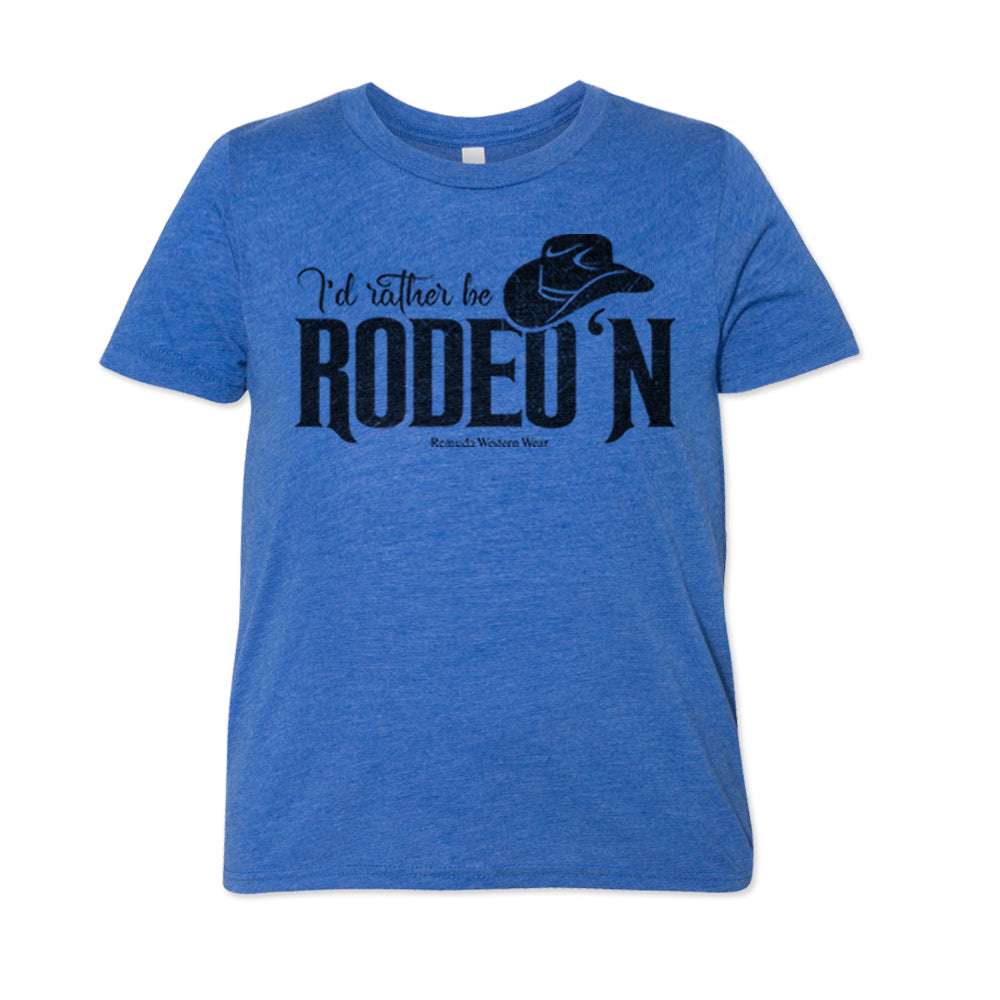 I'd Rather Be Rodeo'n - Youth Western Tee