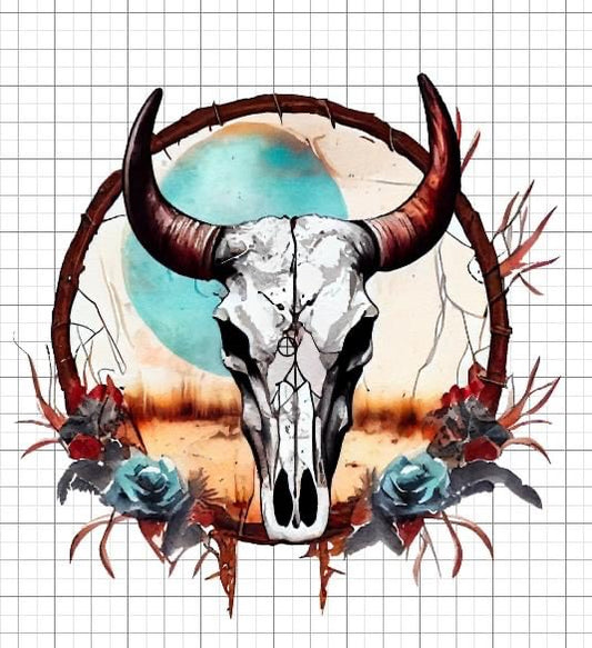 Bull skull Western sublimation transfer Paper