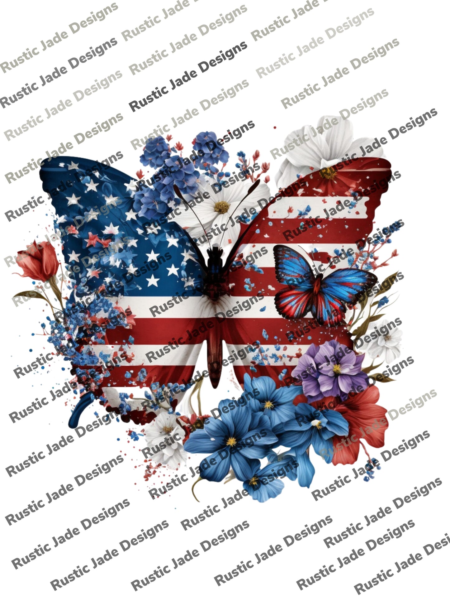 4th of July Patriotic Memorial Day Labor Day Butterfly DIGITIAL DOWNLOAD BUNDLE sublimation Paper