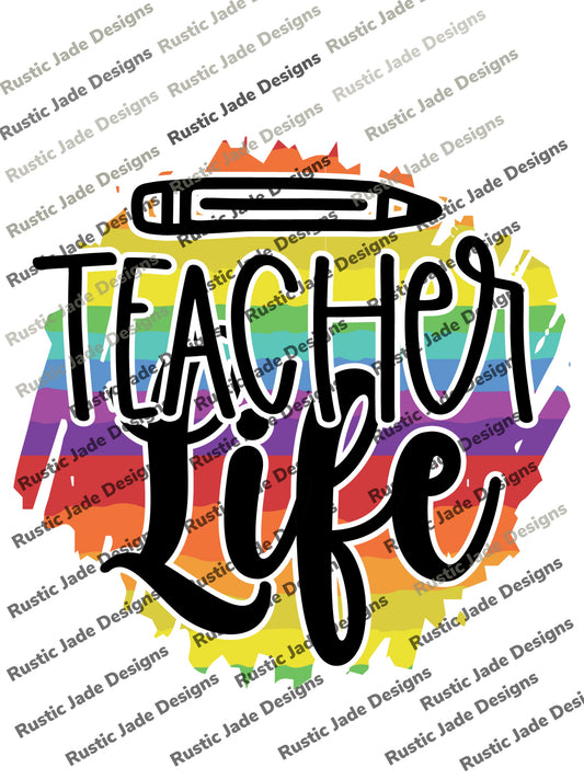 Teacher Life sublimation transfer paper