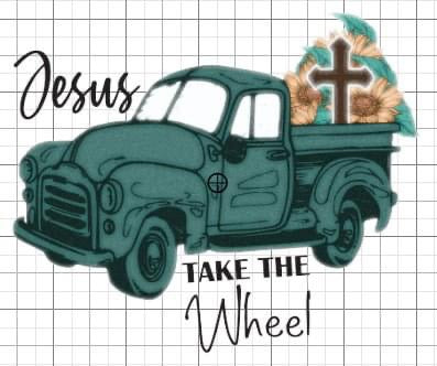 Jesus take the wheel sublimation transfer Paper