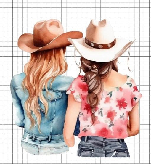 Best friends Cowgirls Western sublimation transfer Paper