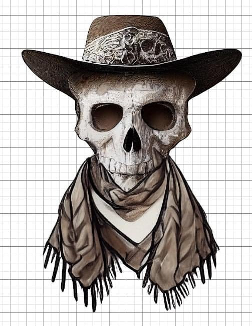 Western cowboy skull sublimation transfer paper