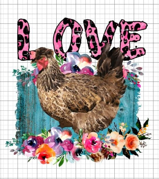 Love chickens sublimation transfer Paper